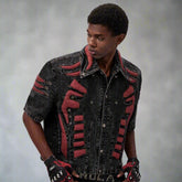 Men's Denim Ribbed Streetwear Jacket